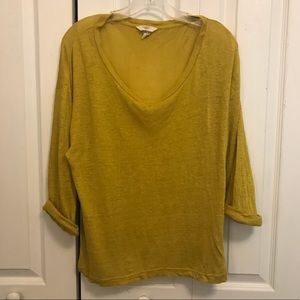 land’s end canvas marigold linen blouse